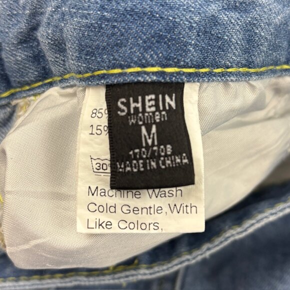 Shein Taper Straight Women's size M Blue Denim jeans - Picture 2 of 4